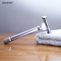 iRAZOR Neuer schwerer Schmetterlings-Sicherheitsrasierer mit offener Doppelschneide, klassischer Rasierer für Herren, Haarentfernungsrasierer mit 10 Originalklingen