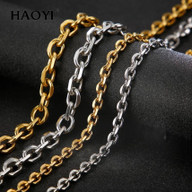 Herren-Halsketten, Ketten, Edelstahl, Gold, Silber, Farbe, Halskette für Männer und Frauen, Rolo-Schmuck, 2/3/4,5/6/7/9/10 mm Breite