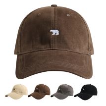 Wiosenna letnia czapka z daszkiem dla kobiet i mężczyzn Polar Bear Embroidery Hip Hop Snapback Caps Cotton Sun Hats Unisex Casual Visor Hat