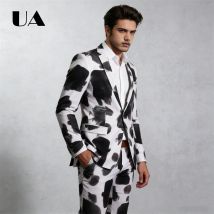 (Jacke und Hose) Zweiteiliger Herrenanzug, XS-4XL Single Button Suit Smoking, Plus Size Big & Tall Man Party Prom Kostüm