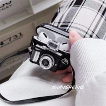 Camera Earphone Case for Apple Airpods Pro 3 2 1 Pro2 Pro3 Air Pods 4 2024 Generation Soft Silicone Headphone Cover with Strap