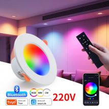 AC 220V Tuya Smart LED Down light Smart Life Bluetooth App dimmbare RGB Decken leuchte RF Fernbedienung Gruppen steuerung 1-6 Pack 75-105mm
