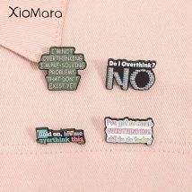 Hold On, Let Me Overthink This Enamel Pins Do l Overthink Mental Health Introvert Brooches Lapel Badge Jewelry Gifts for Friends