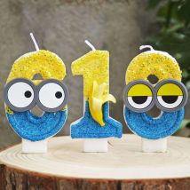 Śliczny Żółty Bananowy Ludzik Świeca Numer 0-9 Dekoracje na Tort Urodzinowy dla Dzieci Śliczne Akcesoria na Imprezę z Kreskówek Anime