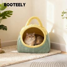 Niedliche Katzenbetten für Hauskatzen, großes Katzenhöhlenbett mit abnehmbarem, waschbarem, gepolstertem Kissen, gemütliches Kätzchenzelt mit rutschfester Unterseite