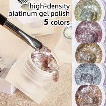 Neue Glitter Gel Polnische Shiny Platin Nagel Gel 5ml Nail art Blinkende Weg Tränken UV Semi Permanent Hybrid Vernis lack Lack
