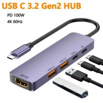 10 Gbit/s USB C HUB 4K 60Hz Typ C zu HDMI-kompatibel PD 100 W USB Splitter Adapter für iPhone 15 Macbook Air Pro Samsung S23 24 Dex