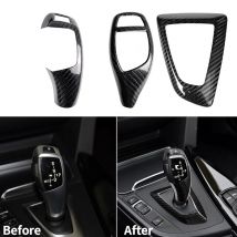 Real Carbon Fiber for BMW F30 F10 F15 F07 F20 F21 F22 F32 F34 F35 5GT Car Gear Shift Panel Frame Gear Knob Cover Head Trim
