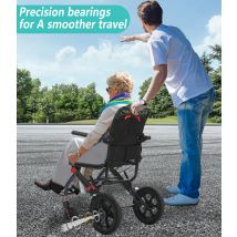 Sedia a rotelle manuale Sedia a rotelle pieghevole ultraleggera e durevole Sedia a rotelle pieghevole per trasporto approvata dalla compagnia aerea