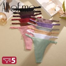 5 sztuk/zestaw bawełniane majtki seksowne stringi bielizna damska T-back bielizna Femme kalesony figi regulowana talia stringi Intimates