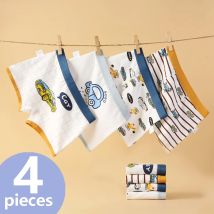 Jungen Boxer Briefs Kinder Baumwolle Unterwäsche Atmungsaktive Baby Unterhose Teenager Cartoon Print Weiche Kinder Höschen 2-14Y 2024 Neue