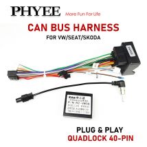 Quadlock-Kabelbaumadapter, CAN-Bus-Decoder, SWC, Plug & Play, 16-poliges Android-Funkkabel, für VW PQ35 Golf Jetta Polo Caddy