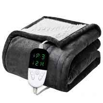 Coperta riscaldata-coperta elettrica, morbida coperta riscaldata con 6 livelli di riscaldamento e 4 ore di spegnimento automatico, protezione da surriscaldamento