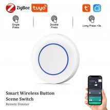 Tuya ZigBee Pulsante Wireless Smart Scene Switch Controller Alimentato a batteria Collegamento scenario di automazione con dispositivi Tuya Z2M