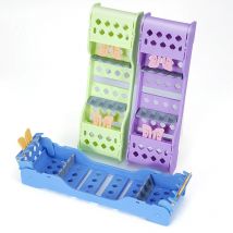 Dental-Sterilisationsbox mit 4 Fächern, Spatel, Restaurierungsset, Halter, Rack, Verbundharz, Füllung, Desinfektionstablett, Organizer