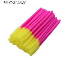 50pcs Disposable Silicone Eyelash Brushes Mascara Wands Applicator Eyebrow Comb Microbrush Lash Extension Supplies Makeup Tools