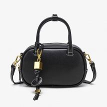 MINI TOPSTITCHED BAG, Wide Strap Women's Vintage Crossbody Bag, Ladies Luxury Design Handbags, Solid Color Small Shoulder Bag