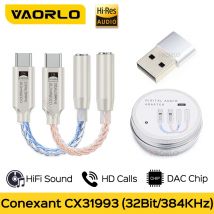 VAORLO CX31993 USB Typ C auf 3,5mm Audio Adapter 32Bit 384KHz HiFi Verstärker DAC Digital-Decoder Kopfhörer Jack AUX Konverter für Huawei Samsung Xiaomi