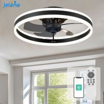 Jelena Moderne intelligente LED-Deckenventilatorlampe mit Fernbedienung, Schlafzimmer, Wohnzimmer, Deckenventilator, Leuchten, Heimdekoration