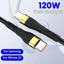 PD 120W Super szybki kabel do ładowania Samsung S24 S23 Ultra USB C TO Type C Przewód do iPhone 15 Pro Max Macbook Pro iPad