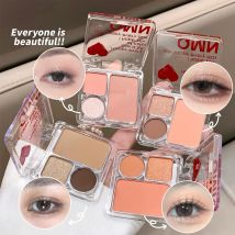 Vierfarbige Lidschatten-Palette, Make-up-Highlighter, kreatives Kontur-Rouge, matt, wasserfest, langlebig, hell, Rougetablett, Reisen