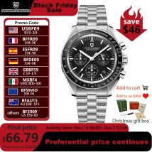 PAGANI DESIGN 2025 Nuovi orologi da uomo Orologio al quarzo di lusso superiore per uomo Cronografo automatico con data e velocità AR Orologio da polso con specchio in zaffiro