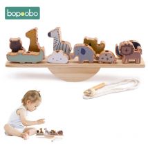 Baby Tier Threading Wippe Spielzeug Holz Stapeln Spielzeug Blöcke Spiel Montessori Hands-on Balance Fähigkeit Pädagogisches Kinder Geschenk