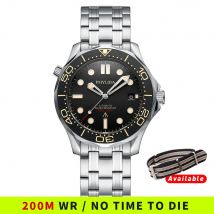 PHYLIDA Schwarzes Zifferblatt PT5000 MIYOTA Automatikuhr DIVER 200M 007 NTTD-Stil Saphirglas Solides