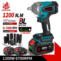 ONEVAN 1200N.M Avvitatore elettrico senza spazzole 1/2 pollici Cordless 3in1 Cacciavite Chiave Strumento di potere per Makita 18V Batteria Pin