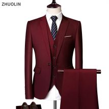 Hochzeitsanzüge für Männer, 3-teiliges Set, elegante Jacken, Weste, Hosen, Blazer, formelles Outfit, modisch, klassisch, komplettes 2024-Kostüm