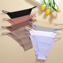 Damskie majtki bezszwowe Seksowne majtki z niskim stanem dla kobiet Mluti Colors Oddychająca bielizna Ice Silk No Trace Bielizna Soft S-XL