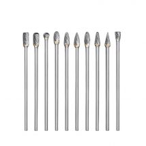 10pcs assorted 3x6x100mm extend long tungsten carbide grinding point burr for dremel grinder die grinder