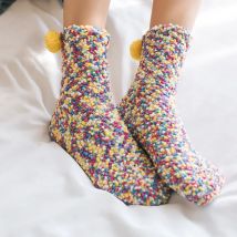 Winter Warme Flauschige Socken Frauen Candy Farben Casual Hause Boden Schlafen Dicke Fuzzy Socken Weihnachten Geschenk Korallen Samt Kuchen Socken