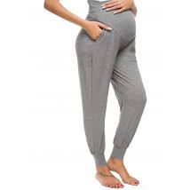 Comfy & Stretchy High Waist Tummy Support Maternity Loose Yoga Pants, Pregnant Women's Mid Stretch Joggers For Spring Fall