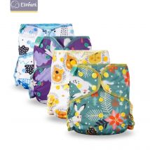 Elinfant Regenbogen-Druck Bambus-Velours-Stoffwindel Heavy Wetter Hybrid AIO/AI2 Wasserdichte Stoffwindel mit Bambus-Baumwolleneinsatz