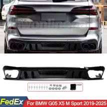 Magickit Heckdiffusor Bumper Lip Guard Schutzabdeckung für BMW X5 G05 M Sport 2019–25 Heckstoßstangenlippe Diffusor glänzend schwarz