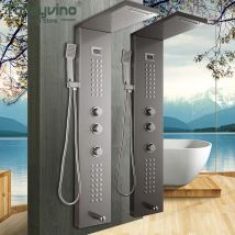 Torayvino Temperatur Digitalanzeige Duschpaneel Körpermassagesystem Jets Handtuch Duschsäule Badezimmer Bad Dusche Mischbatterie