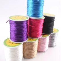 Biss Bites 1mm x 80m Satin Seide Seil Nylon Kabel Bunten Baby Beißring Zubehör Zahnen Halskette Rattail Cord DIY Werkzeug Spielzeug