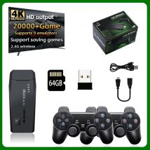Console per videogiochi Console per videogiochi portatile retrò 64G con controller di gioco wireless 20000 integrato Gioco per bambini Stick Natale