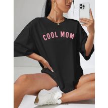 100% Baumwolle T-Shirts für Frauen coole Mutter Brief druckt Tops Mode lässig Kurzarm T-Shirt bequeme lose Straßen kleidung