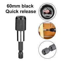 Przedłużka do wkrętarki z szybkozłączką sześciokątną 60 mm, trzpień 6,35 mm z samozaciskiem, akcesorium do elektronarzędzi, przedłużka magnetyczna.