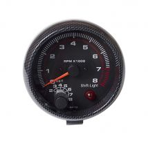 3,75'' Auto Universal Carbon Faser Tachometer Gauge Weiß Inter Shift Licht 0-8000 RPM Tachometer