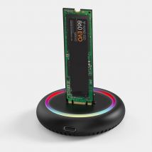 Blueendless Doppio Protocollo SSD m 2 docking station RGB LED Light M.2 SATA USB C SSD custodia NVME + NGFF hdd SSD docking station Solid