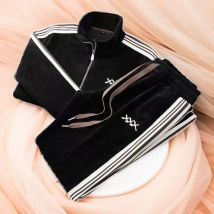 Men's Autumn-Winter Casual Sports Set Stand Collar Cardigan And Straight Pants 2-Piece Comfortable Warmth Fashion Ensemble