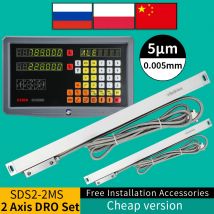 Lettura digitale set DRO a 2 assi e sensore encoder scala lineare da 2 pezzi 50-1000mm 0,005mm per fresatrice tornio