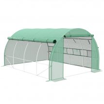 Outsunny Invernadero de Exterior 4x3x2 m con Puerta y 8 Ventanas de Malla Verde