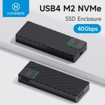 Hagibis USB 4.0 40 Gbit/s M.2 NVMe SSD-Gehäuse kompatibel mit Thunderbolt 4/3 USB 3.2/3.1/3.0 ASM2464 Externes Festplattengehäuse
