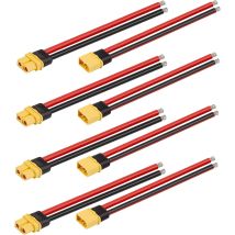 4 Pairs XT60 Plug Female and Male Connector with 150mm 10AWG Wire for RC Lipo Battery FPV Racing Drone