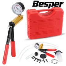 2 in 1 pompa a pressione per vuoto manuale Kit di scarico del liquido dei freni Kit Tester per pompa a pistola per vuoto manometro portatile in alluminio durevole
