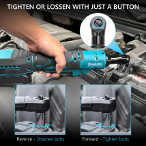 Klucz udarowy kątowy Makita, bezszczotkowy, akumulatorowy, wielofunkcyjny, z regulacją prędkości, klucz udarowy z diodą LED, elektronarzędzia 18V